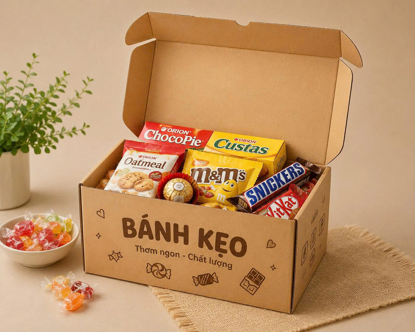 thùng carton đựng bánh kẹo