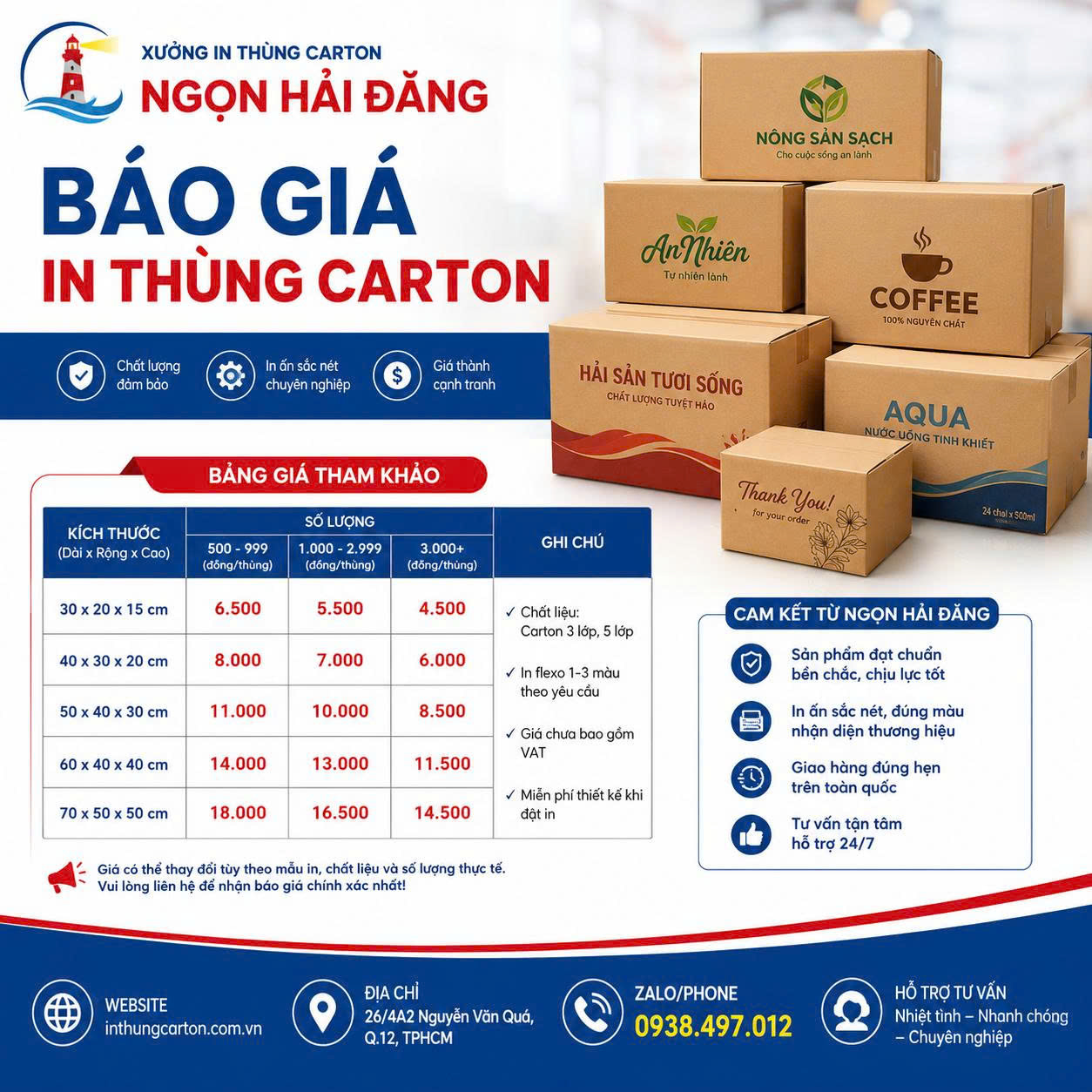 Báo giá in thùng carton