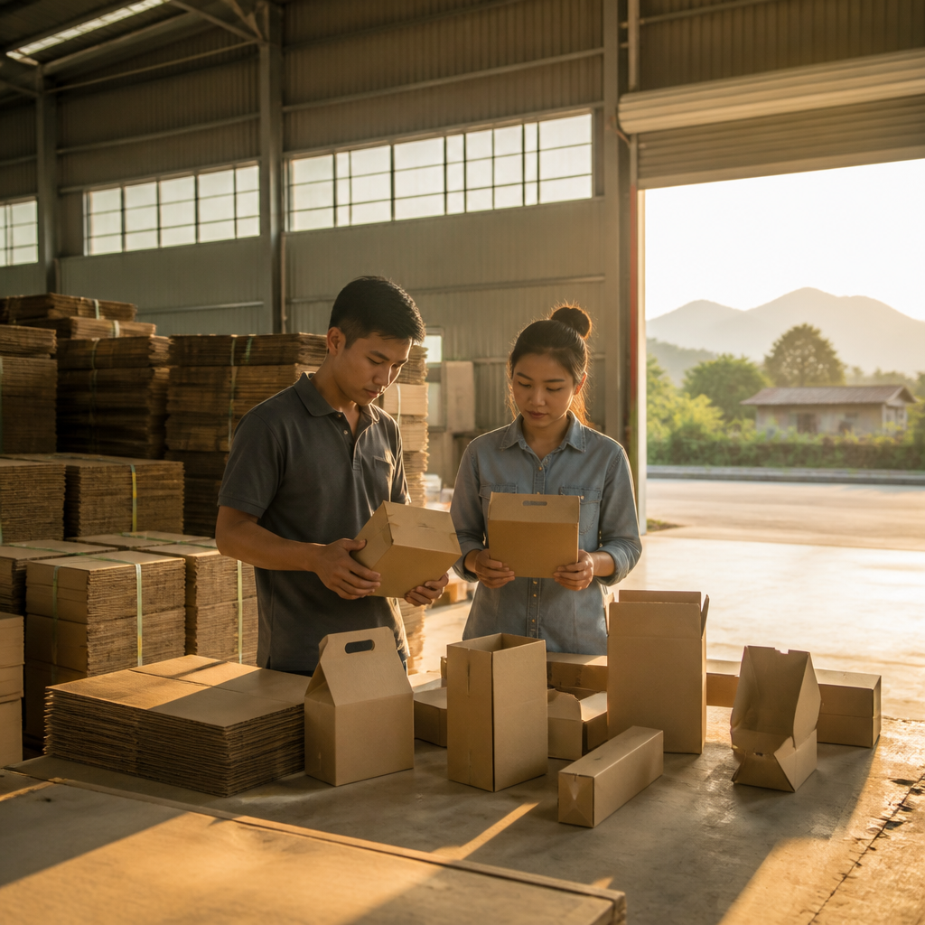 Chuyên gia kiểm tra mẫu thử thùng carton trước khi sản xuất thùng carton riêng