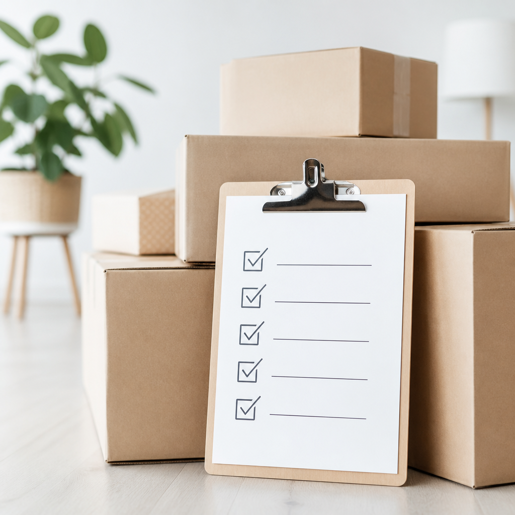 Danh sách kiểm tra các thùng carton đã đóng gói trước khi vận chuyển.