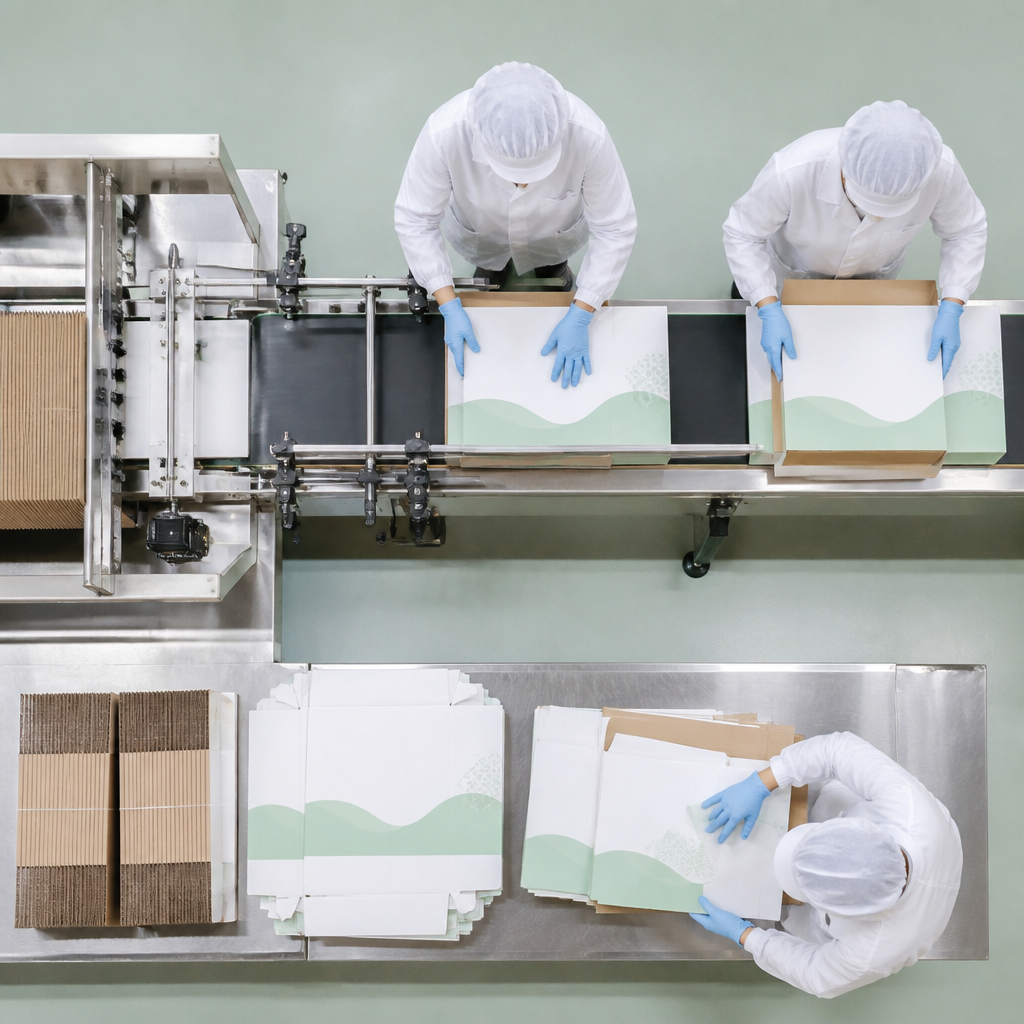 Dây chuyền sản xuất thùng carton hiện đại với tiêu chuẩn vệ sinh nghiêm ngặt