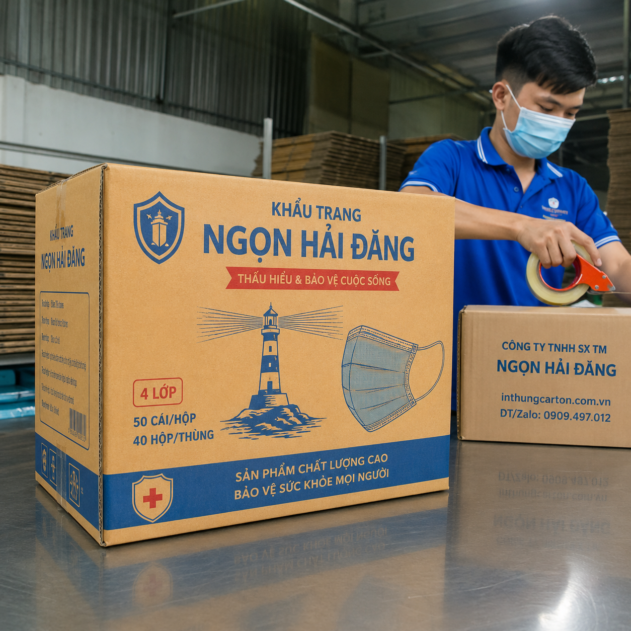 Thùng Carton Đựng Khẩu Trang: Tiêu Chuẩn Vệ Sinh và Lựa Chọn Tối Ưu Cho Doanh Nghiệp