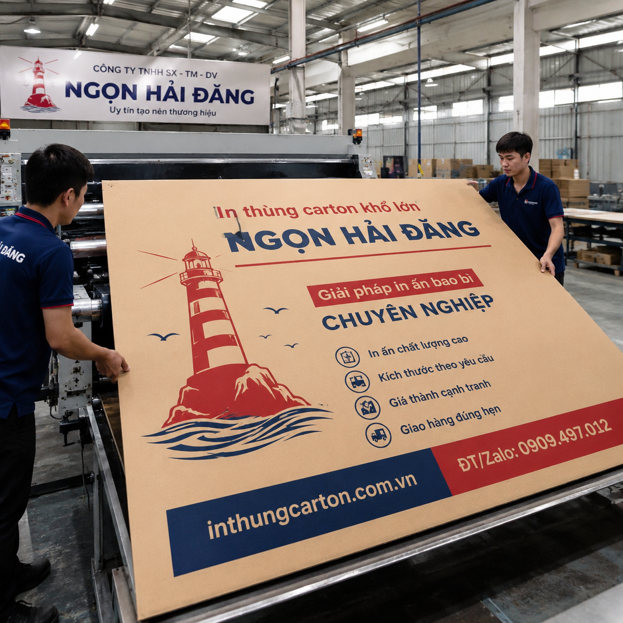 thùng carton khổ lớn Ngọn Hải Đăng