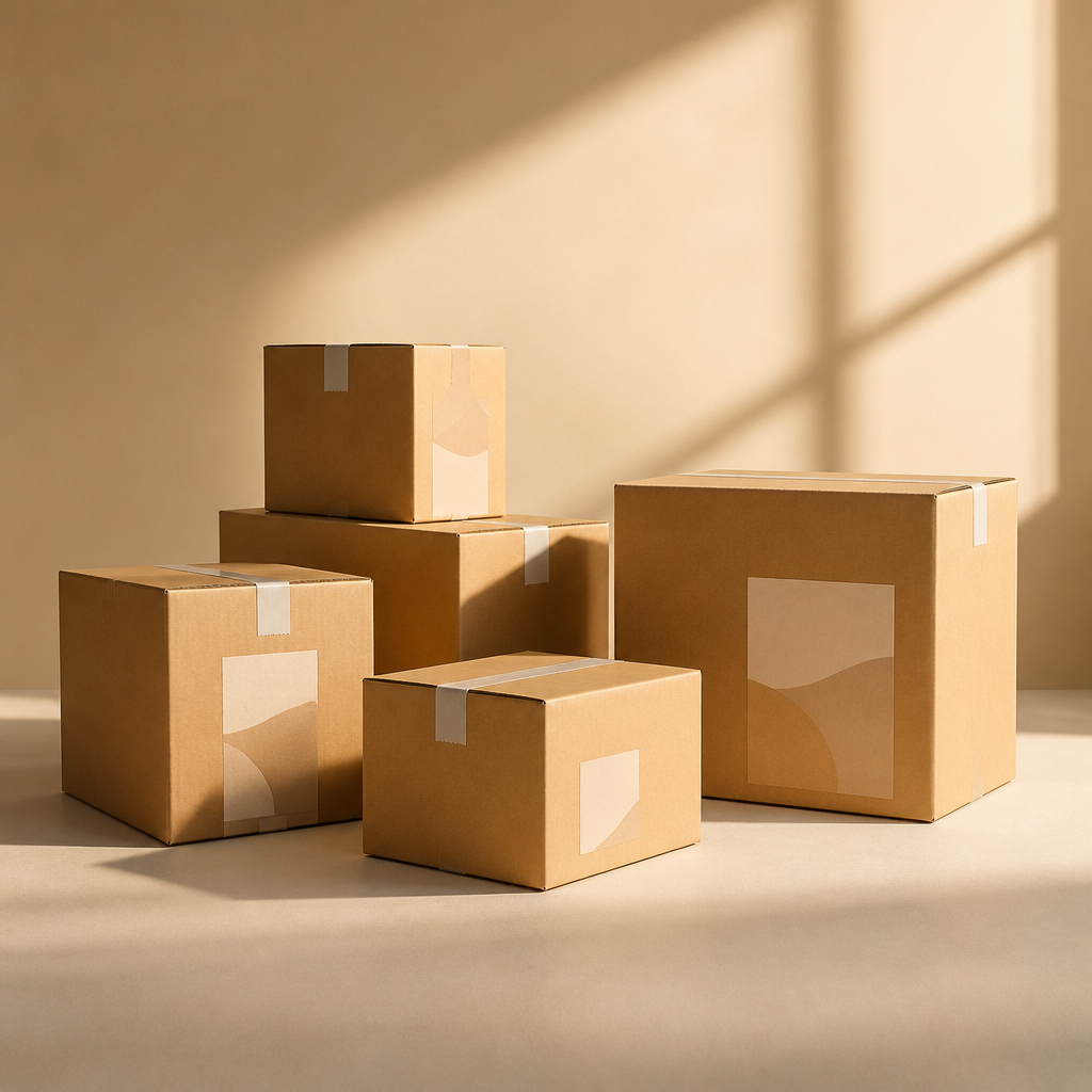 Thùng carton được dán nhãn cẩn thận sau khi đóng gói