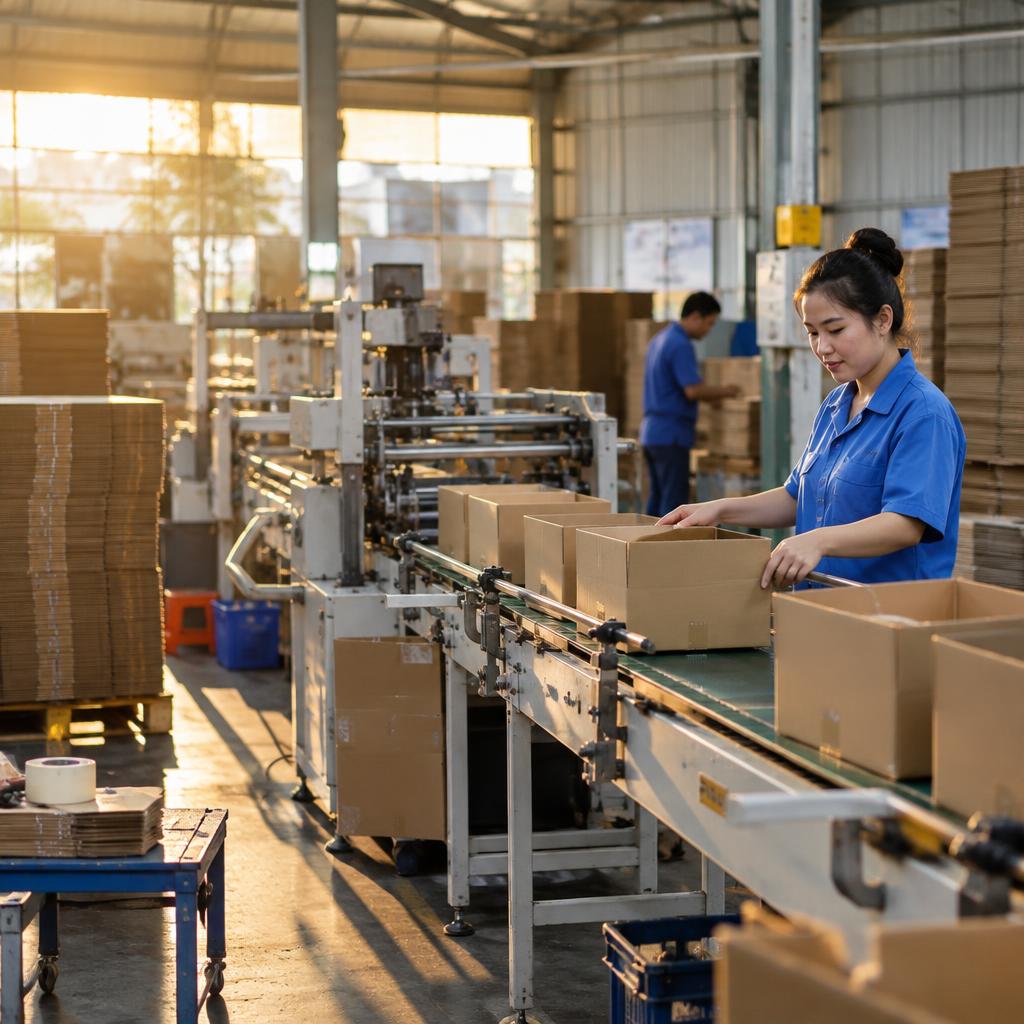 Toàn cảnh nhà máy sản xuất hộp carton hiện đại