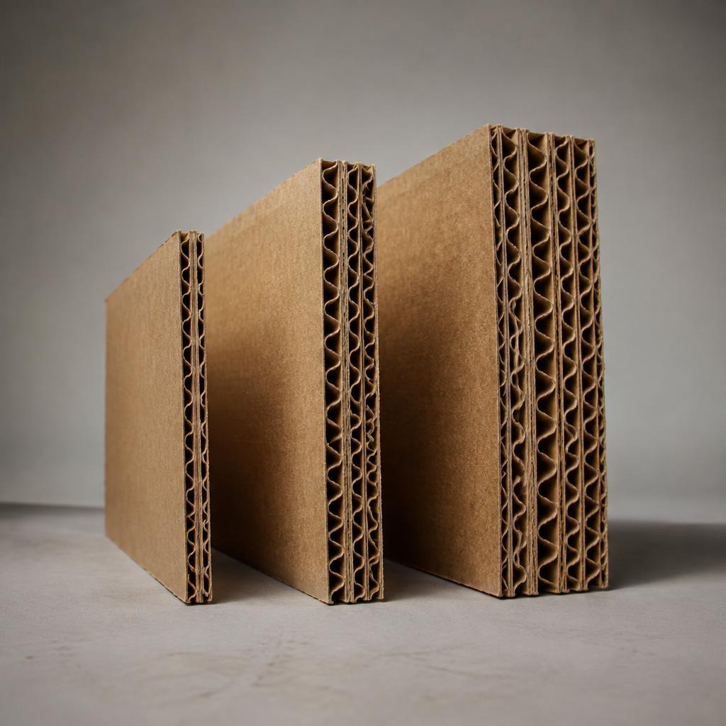 Minh họa sự khác biệt giữa cấu tạo thùng carton 3 lớp, 5 lớp và 7 lớp
