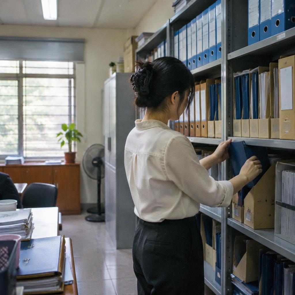 Một phòng lưu trữ hồ sơ được tổ chức khoa học với các thùng carton được dán nhãn trên kệ